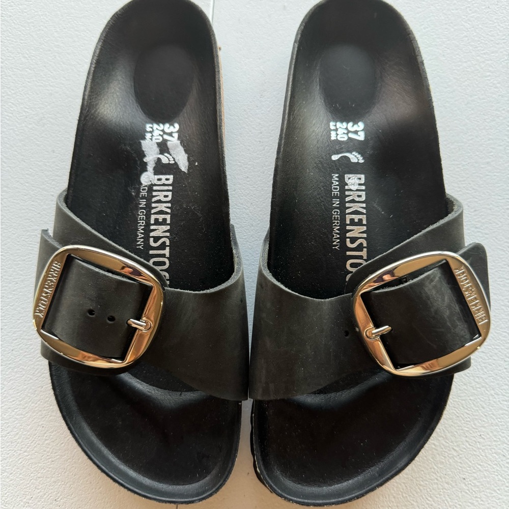 Birkenstock Madrid Big Buckle Black Sandal Size 6.5/6